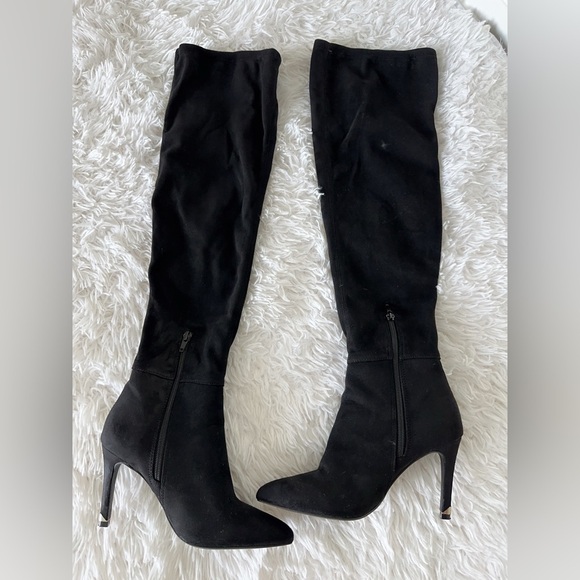 Call It Spring Black Over the Knee Boots - Picture 6 of 11
